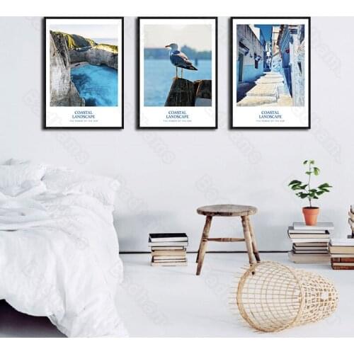 Living Room Decoration Painting Sofa Background Wall Painting Modern Minimalist Bedroom Photography Photos Landscape Triptych