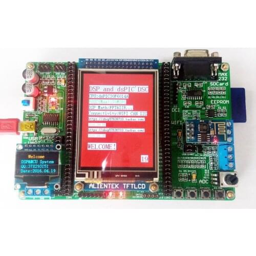 DsPIC development board dsPIC30F6014A development board experimental board double CAN, TFT liquid crystal, WIFI