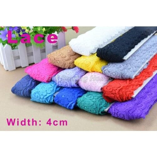 4cm width elastic lace sewing ribbon guipure lace trim or fabric warp knitting DIY Garment Accessories free shipping#3079
