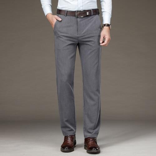 Jantour Brand Men Suit Pants Formal Business Trousers Loose Straight Style Male Casual Long Pant mens Plus Size 29-35 40