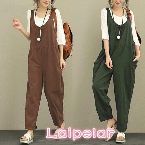 7 Colors Cotton Linen Rompers Spring Autumn Women Jumpsuits Vintage Sleeveless Backless Overalls Strapless Playsuits