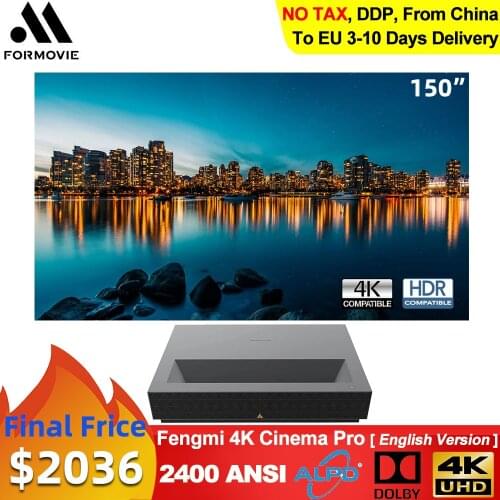 Youpin Fengmi Laser TV 4K Cinema Pro Projector 2400 ANSI Lumens 3GB DDR4 64GB eMMC FengOS Home Theatre Projection TV