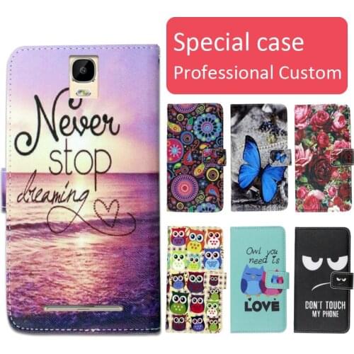 Fashion cartoon printed flip wallet leather case for DEXP Ixion MS650 with Card Slot phone bag book case,free gift