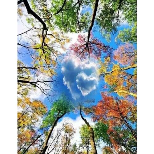 DIY Painting By Numbers Nature Oil Coloring By Numbers Heart Clouds Wall Art Canvas Picture Hand Painted Home Decoration 40x50CM