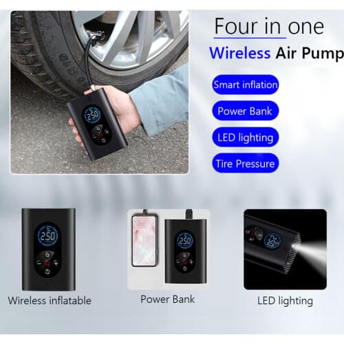 150PSI Car Air Pump Cordless Portable Vehicle Tire Inflator Smart Wireless Air Pump Bicycle Tire Electric Air Pump Bike Inflator