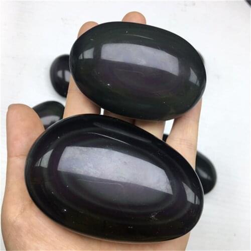 Natural quartz palm rainbow obsidian crystals healing stones for home decoration