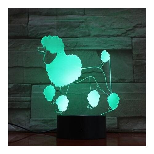 Night Light Speaker LED Animal Dog 3D Picture Lamp 16 Colors Touch Optical Illusion Nightlight Home Decor Acrylic Birthday Gift