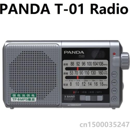 PANDA T-01 Radio FM shortwave TF card Play MP3 lithium battery charging portable pointer radio
