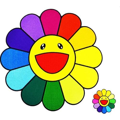 Sunflower Cartoon DIY Patches Cute Embroidery Iron on Patch for Clothing Heat Decoration Biker Motorcycle Jacket Accessories