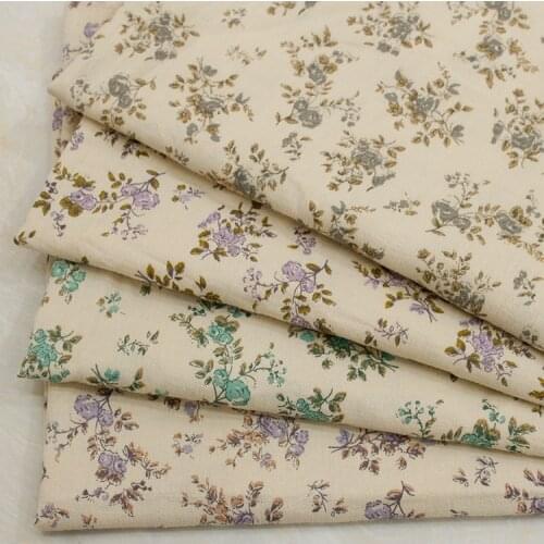 Spring and Summer 4 Colors New Small Floral Print Cotton Fabric Children 's Dress Cheongsam Cloth