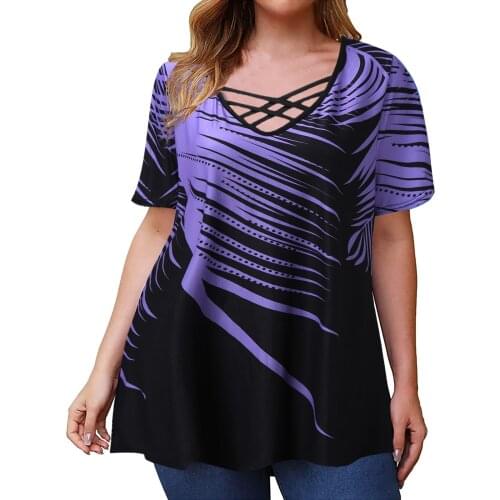 Casual Plus Size Tops Womens Short Sleeve Shirts Summer O-neck Flowy Blouse Large Tunic Top Streetwear Loose Blouse Tops