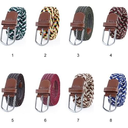 Braided Belt Adjustable Elastic Stretch Weave Waist Belt Dress Belt for Men and Women No Holes Waist Belt Fashion Accessories
