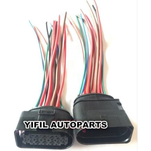 1set/Lot 14 Pin/Way Xenon Headlight Plug Connector With Pigtail For Gearbox Transmission Audi Volkswagen 3C0973737 3C0973837