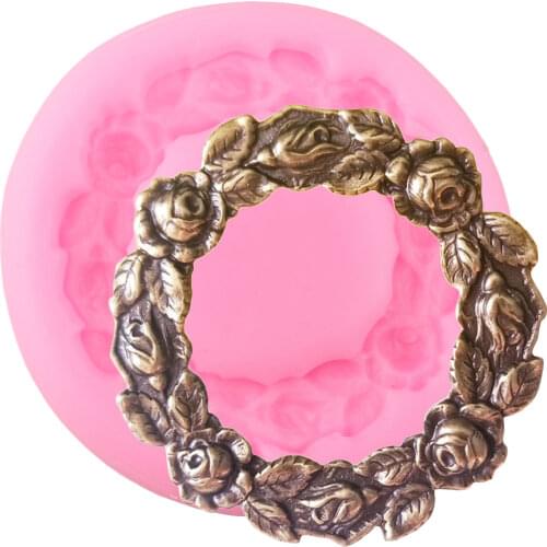 Wedding Cake Decorating Rose Garland Silicone Molds Leaves Cupcake Topper Fondant Polymer Clay Candy Chocolate Gumpaste Moulds