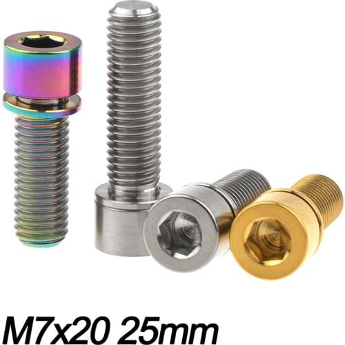 Xingxi M7 x 20 25mm Titanium Ti Bolt Cylindrical Head Screws with Washer Bike Screw Bike Accessories