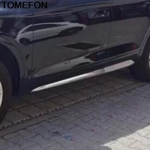 TOMEFON For Audi Q5 FY 2018 2019 Door Side Body Decoration Stripe Frame Moulding Cover Trim Exterior Accessories ABS Chrome