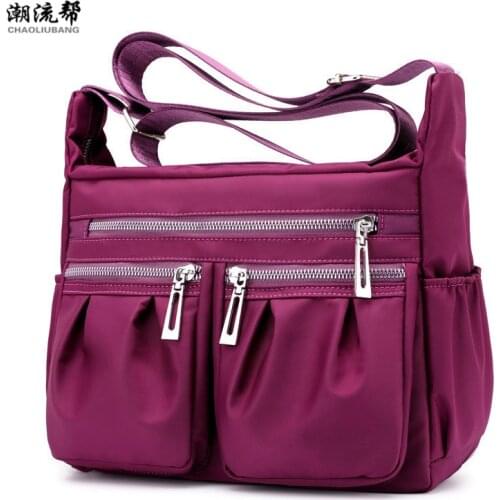 Waterproof Nylon Beach Bag Small Women Fashion Flower Shoulder Fold Solid Color Crossbody For 2018 Bolsa Feminina Bolsos Mujer