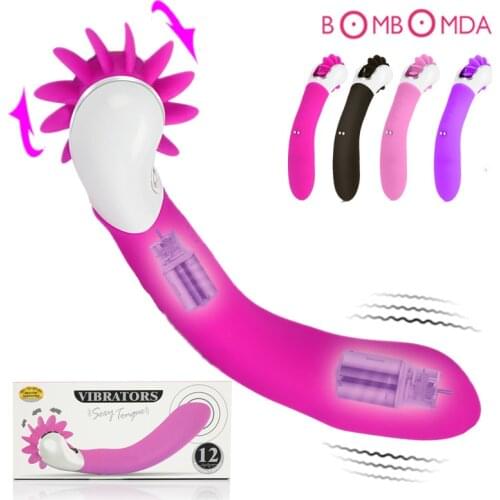 Rotation Tongue Vibrator Vagina Clitoris Stimulator G-spot Dildo Vibration 12 Speed Licking Adult Sex Toys for Women Masturbator