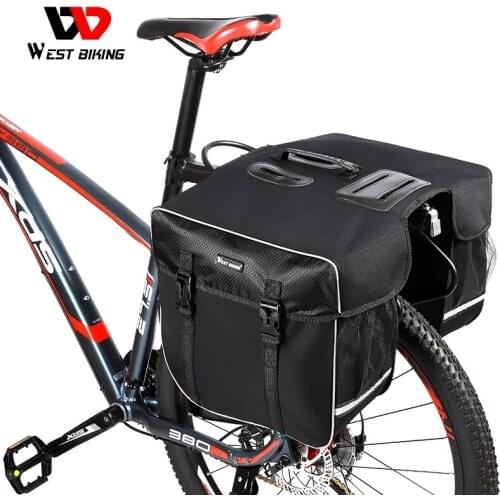 WEST BIKING 30L Bicycle Trunk Bag Waterproof Bike Bag MTB Road Bicycle Saddle Rear Rack Luggage Bag Cycling Seat Trunk Bag