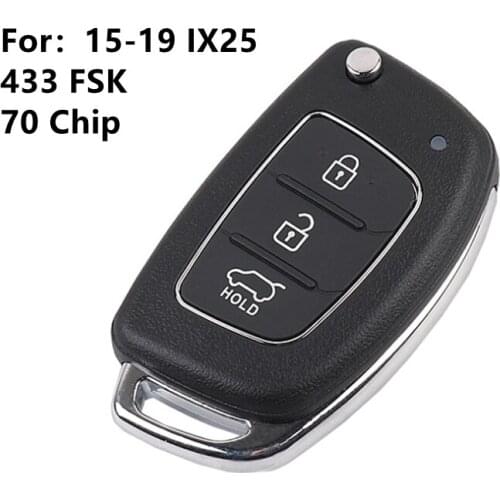 XIEAILI OEM 3Button Flip Remote Key For Hyundai 15-19 IX25 433FSK 70Chip K130