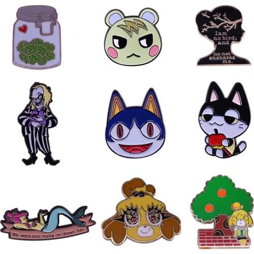 G1056 Cartoon Animals Pin Funny Enamel Pin Collection Fashion Cat Dog Brooch for Friend Backpack Lapel Pin Badge Jewelry Gift