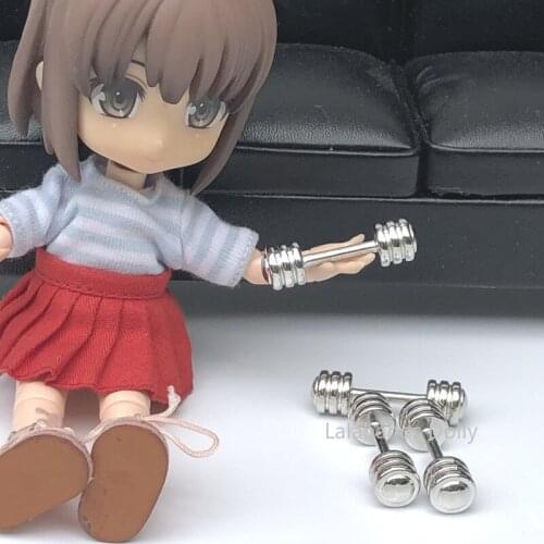 1:12 Dollhouse Mini Metal Dumbbell Motion Model for OB11 Doll Decorative Accessories