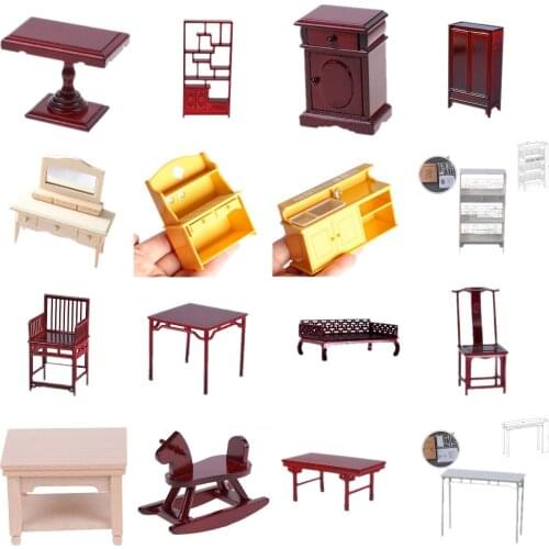 1/12 Dollhouse Miniature Wooden Wash Basin Cabinet Bathroom Furniture ToysDollhouse Bathroom Kitchen Decoration