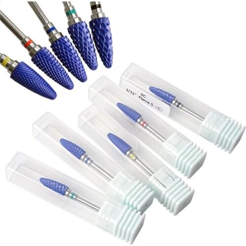 1Pcs Blue Ceramic Nail Drill Bit for Electric Drill Machine Manicure Accessory Ceramic Milling Cutter Nail Files Tool Nail Salon