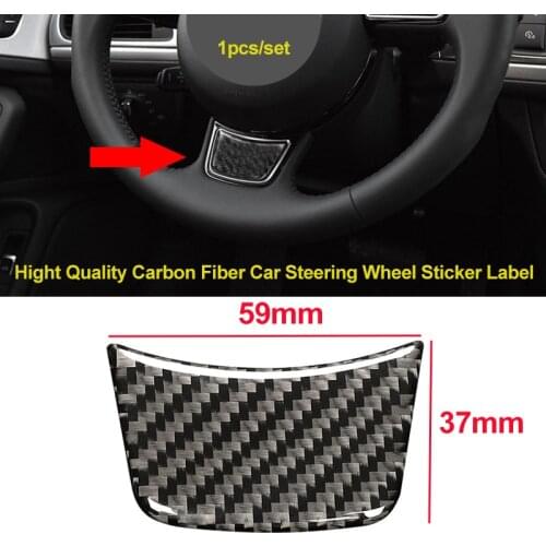 1PCS High Quality Carbon Fiber Steering Wheel Sticker Car Interior Sticker 59*37mm for Audi for sline a4 a5 a6 s4 s5 s6 s7 q3