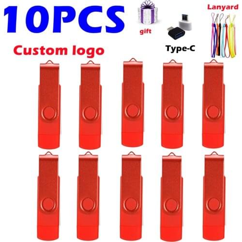 OTG USB Flash Drive 64gb 32gb Pen Drive 8gb 16gb USB 2.0 Pendrive 128g USB Stick Flash Drive for Android Smartphone custom logo