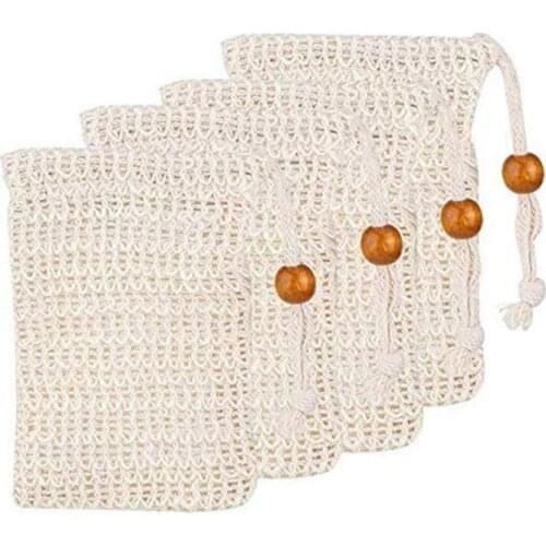 Ayevin 4 packs exfoliating soap bag natural soap suitable for foaming and massage exfoliating to remove dead skin