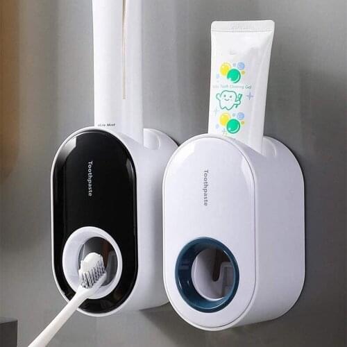 Automatic Toothpaste Dispenser Wall Mount Dust-proof Durable Toothpaste Squeezer Holder Bathroom Accessories Tooth Accessories