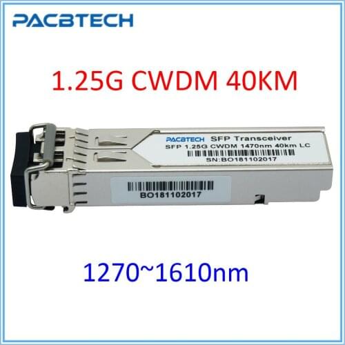 Free Shipping! Duplex LC 18 Wavelengths 1.25G 1270nm-1390nm 40km CWDM SFP Transceiver with DOM Function