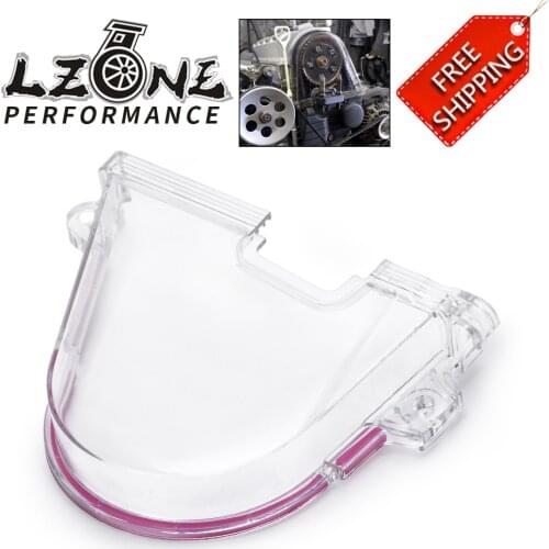 FREE SHIPPING - CLEAR CAM GEAR COVER TIMING BELT COVER TURBO CAM PULLEY WITH PQY STICKER FOR HONDA 96-00 EK JR6337