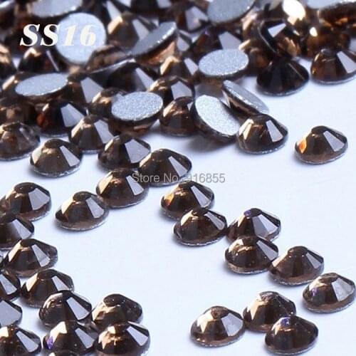 Free shipping ss16 1440pcs/bag brown color non hotfix flat back Rhinestones for DIY nail cellphone laptop art