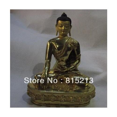 Bi00126 Tibet Buddhism Copper Bronze 24K Gold shakyamuni Tathagata Buddha statues