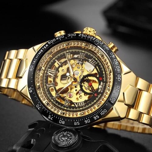 WINNER Men Automatic Skeleton Mechanical Watch Mens Fashion Luxury Business Watches Male Self Winding Waterproof Wrist Watch