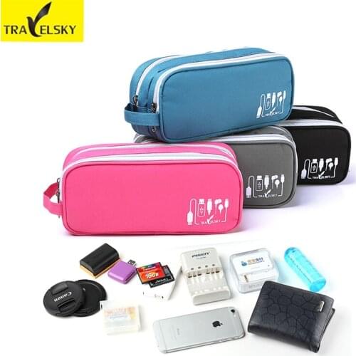 Travel bag New Mobile Power Cable Pouch Digital package Multifunctional Storage bag 4colors Leisure bag 1pcs free shipping