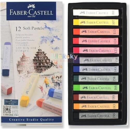 Faber-Castell 128312 Creative Studio Softpastellkreide - 12 Farben Sortiert Im K,students Painting Professional Art Supplies
