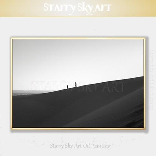 Artist Hand-painted High Quality Modern Fine Art Oil Painting on Canvas Black and White Landscape Oil Painting for Living Room