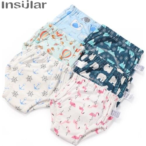 Insular 1pc Baby Training Pants Baby Diaper Reusable Nappy Washable Diapers Cotton Learning Pant Kid Infants Wear Nappy Changing