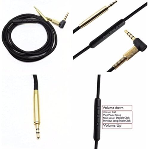 Headphones Cable - Silver Plated Copper Conductor, Silver Plated Cable with Mic Remote for Audio Technica MSR7,MSR5, DENON MM400