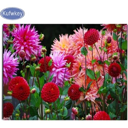 Red flower picture beads daimond painting full square round,painting with diamond cross stitch 5d diamond embroidery kitchen art