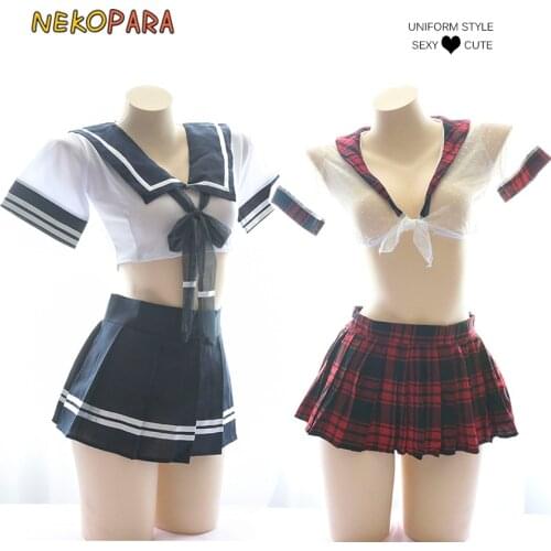 Student Uniform Style Sexy Cute Womens Exotic Apparel Transparent Sailor Collar Shrt & Extra Mini Skirt Lingerie Set