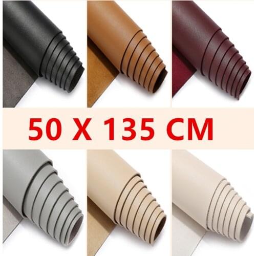 Leather tape, 50X137cm self-adhesive leather patch, suitable for sofa, sofa, furniture, drivers seat (dark brown)