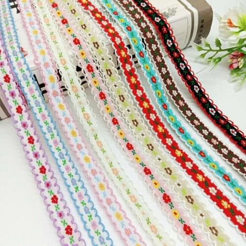 10 Yards Colorful Venice Lace Trim Applique Embroidery Floral Rustic Scallop Edges For Sewing Craft Home Decor Pet Lace Choker