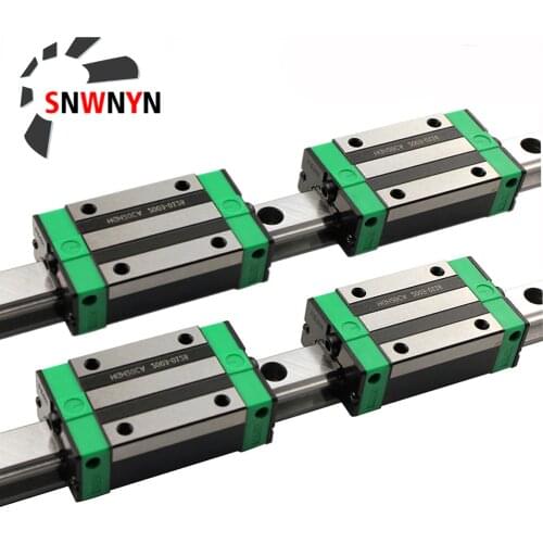 HGR15 HGR20 Square Linear Guide Rail 2pc+4pcs HGH15CA/HGW15CC HGH20CA/HGW20CC Slide Block Carriages For CNC Router Engraving