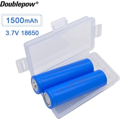 NEW Doublepow 18650 battery 3.7V 1500mah 18650 lithium rechargeable battery for flashlight etc