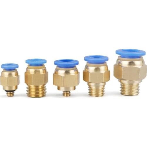 M5/6/8/10/12 Metric Male x Fit 4/6/8/10/12mm OD Tube Air Pneumatic Push In Connector Quick Release Fitting