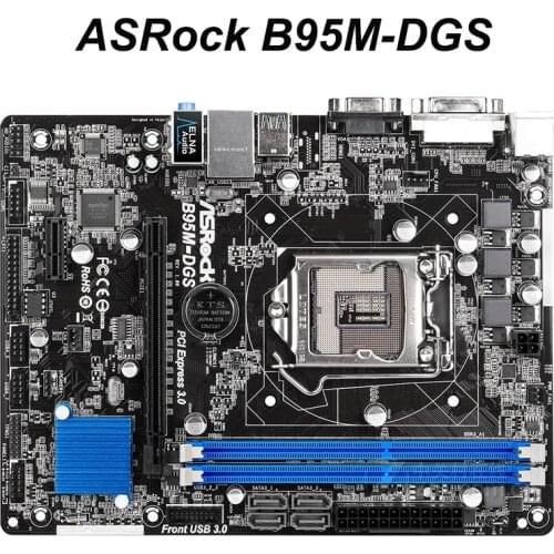 Motherboard ASRock B95M-DGS LGA1150 Core i7 i5 i3 DDR3 PCI-E 3.0 16GB USB3.0 SATA3 100% Original Micro ATX desktop Computer Used